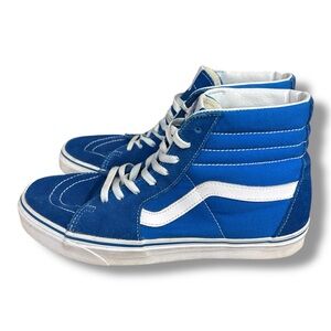 Vans Blue and White High-Top Skate Sneakers